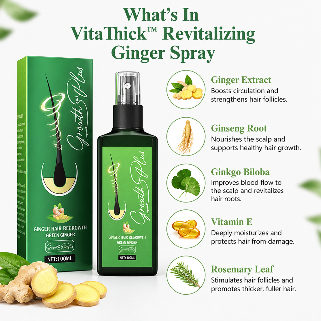 VitaThick™ Revitalizing Ginger Spray — Ignite Your Scalp, Unleash Thicker, Stronger Hair