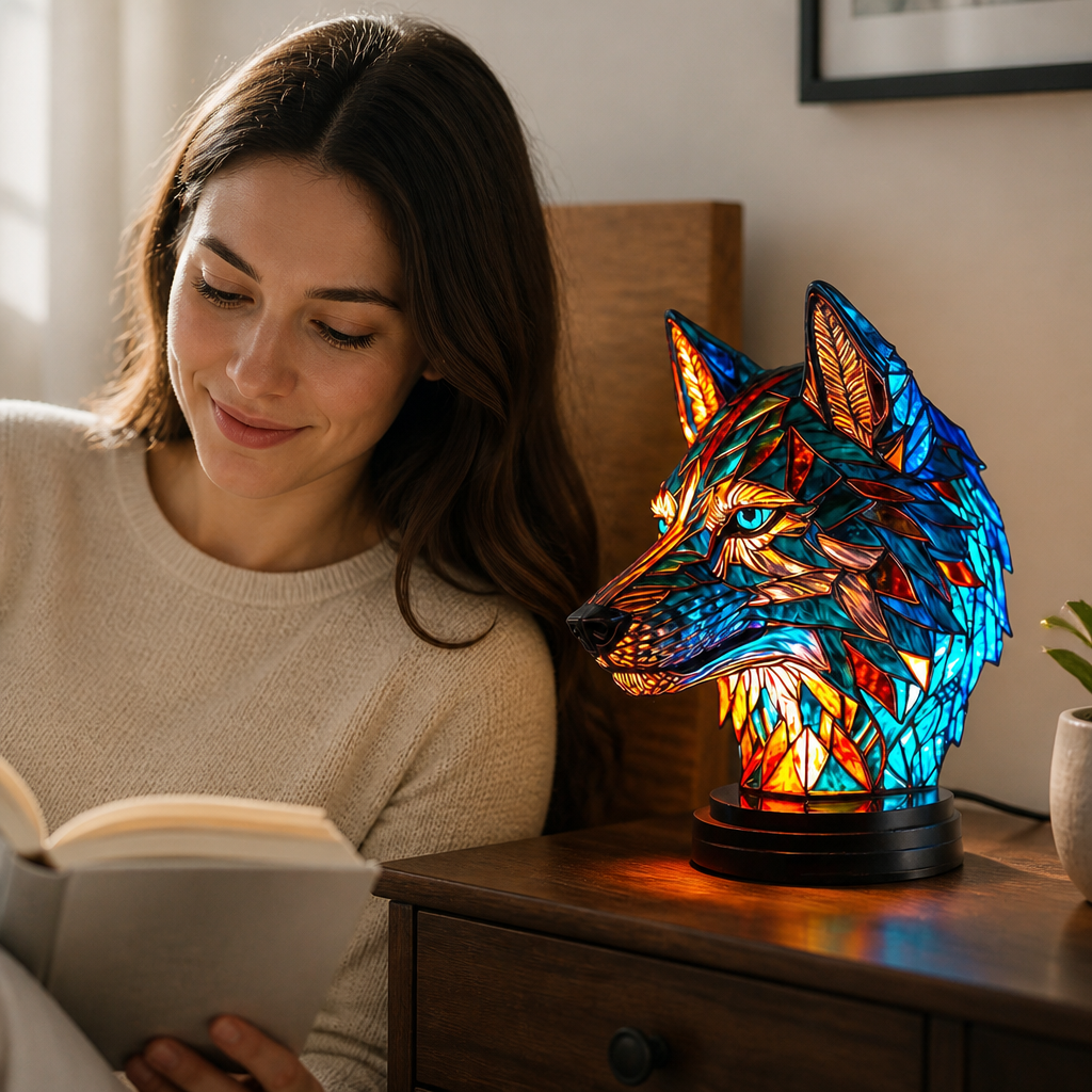 Colorful Stained Glass Animal-Print Table Lamp (20 Styles)