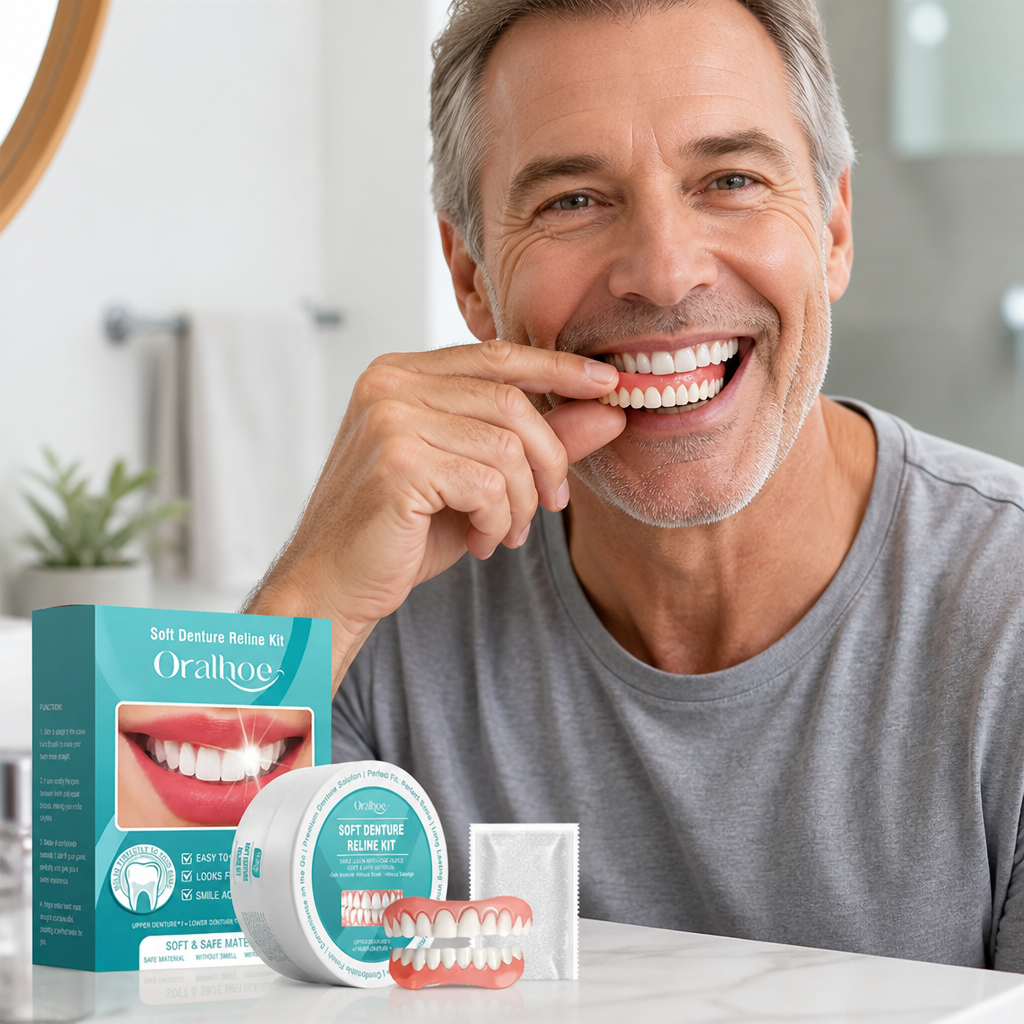 Biocompatible Silicone Secure-Fit Denture Set