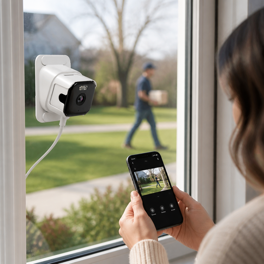 2K AI Human Detection Night Vision Window Camera