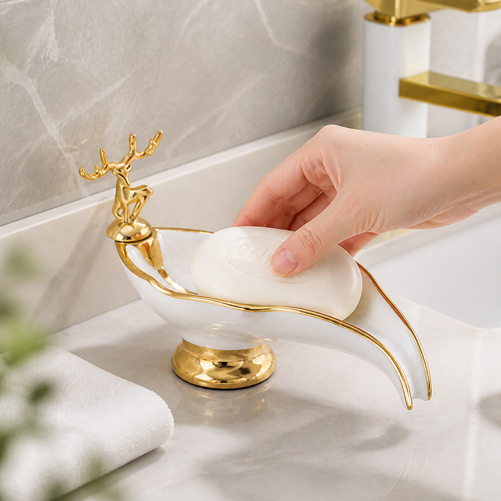 Leaf-Inspired Moisture-Resistant Soap Dish