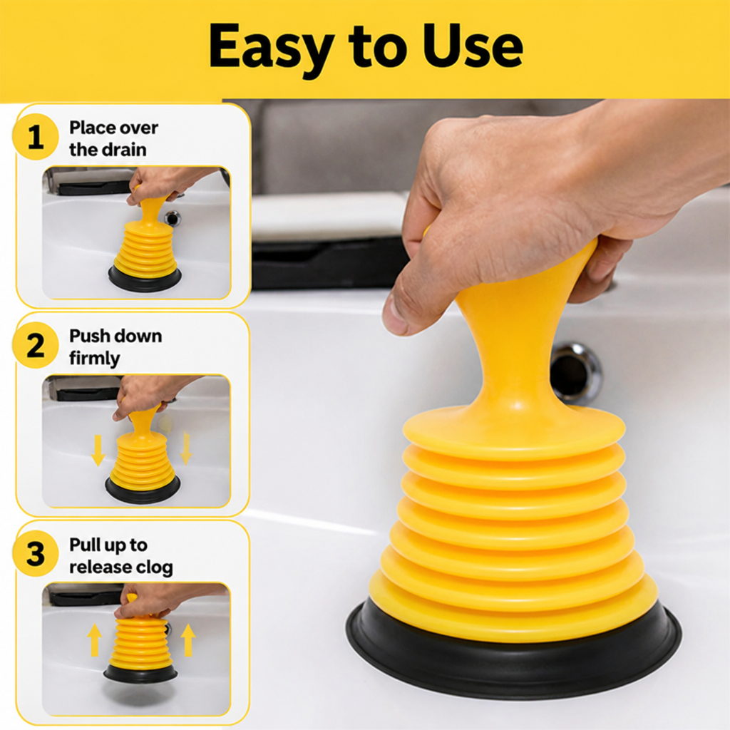 FlowMaster™ Mini Drain Hero — Blast Through Clogs Fast and Regain Control Instantly