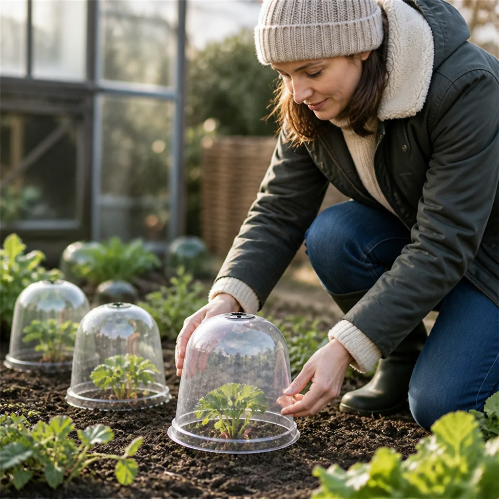 Transparent Frost & Pest Protection Plant Cover (21 cm Height)