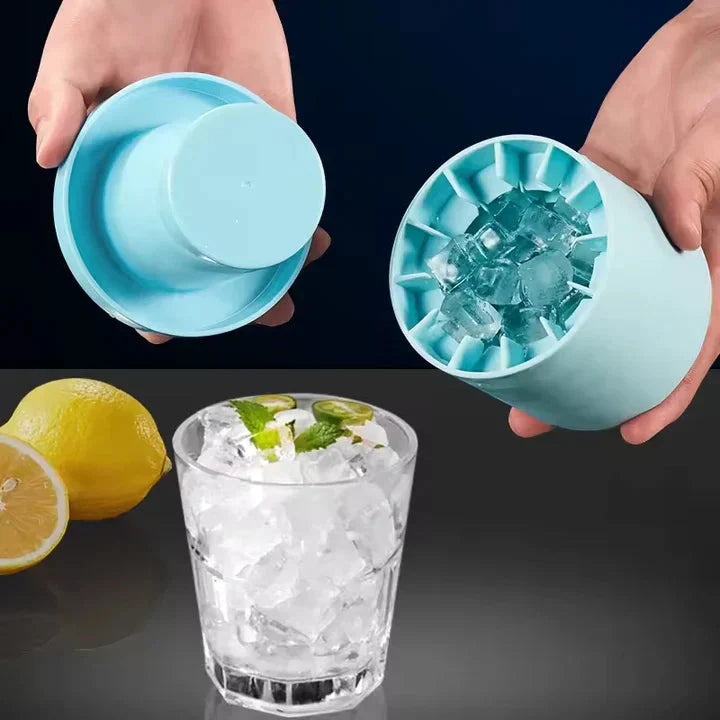 Ice Cube Tray in Silicone with Cover – Makes One Full Cup at a Time