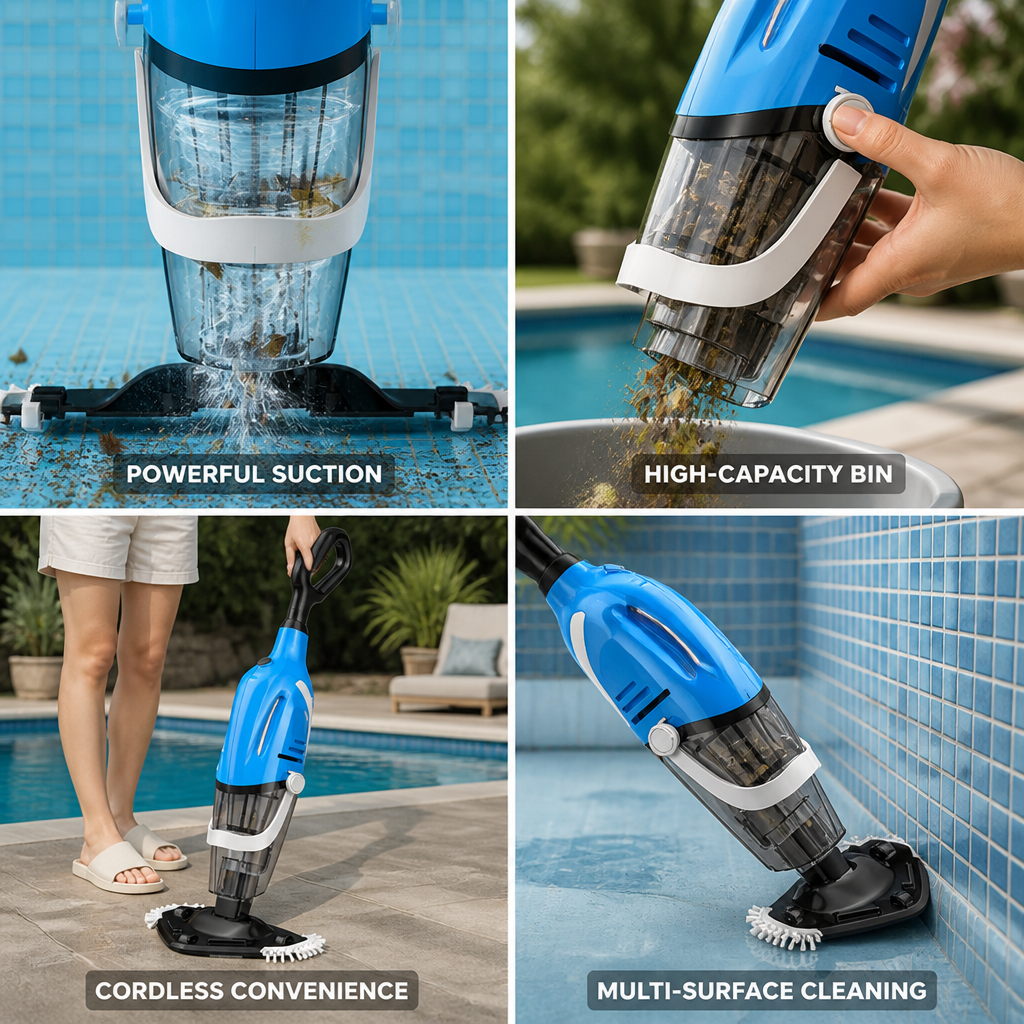 Cyclonic Suction Cordless Robotic Pool Vacuum (High-Capacity Bin)