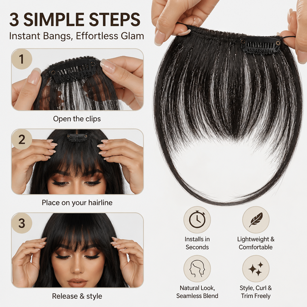 VelvetVeil™ — Instantly Own Every Room with Effortless, Flawless Bangs