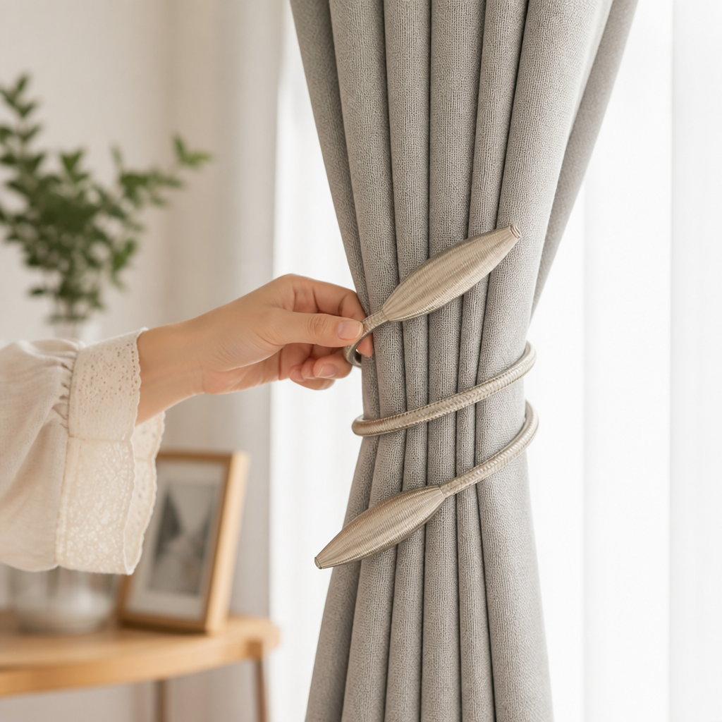 Tool-Free Malleable Aluminum Curtain Tieback
