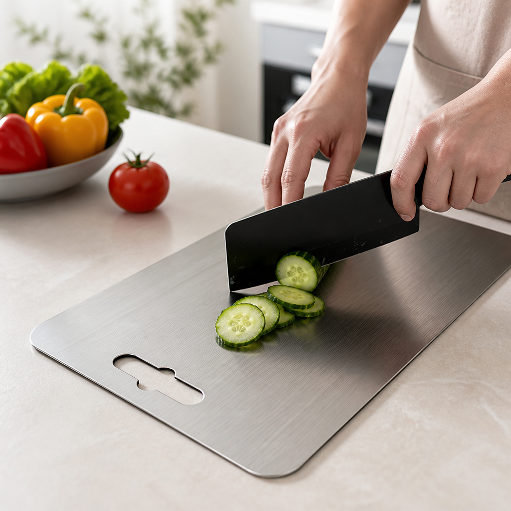 Medical-Grade Titanium Antibacterial & Knife-Friendly Cutting Board
