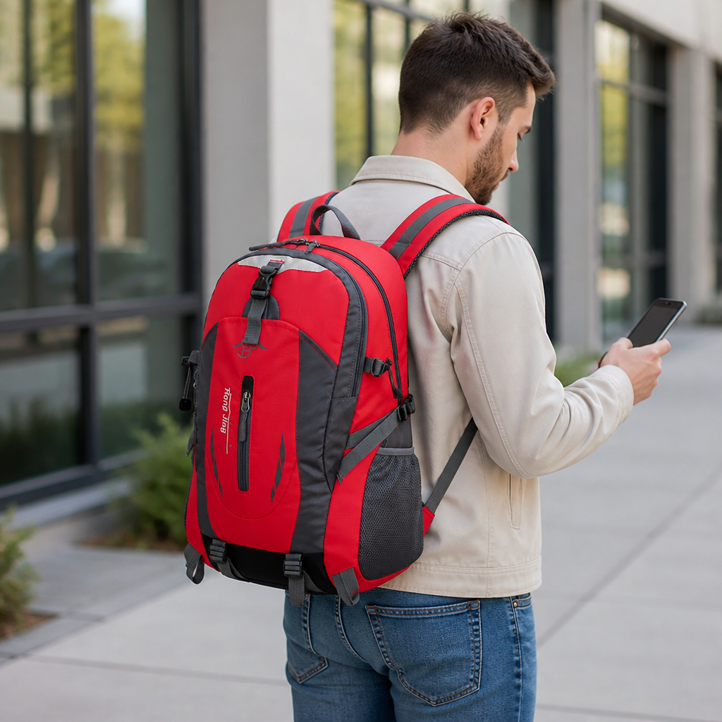 Water-Repellent Multi-Compartment Travel Backpack (Adjustable Padded Straps)
