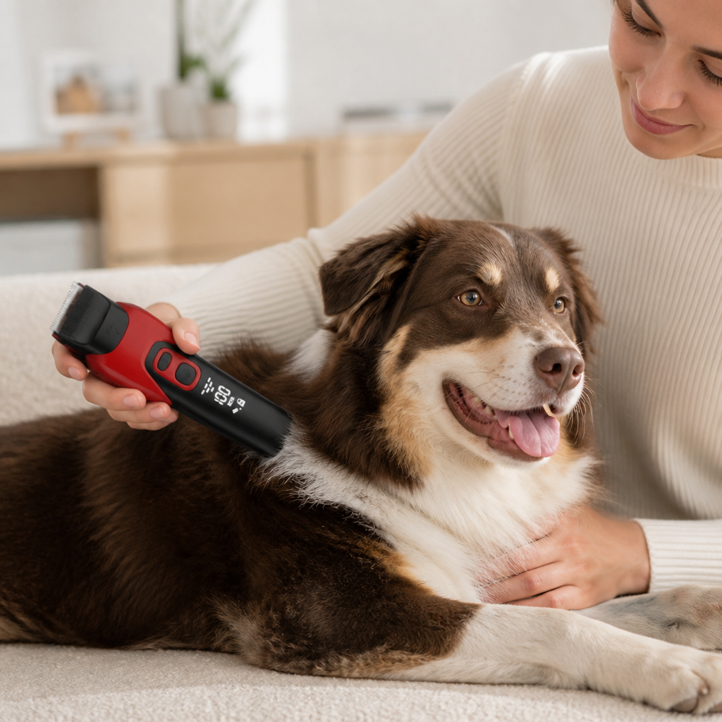Whisper-Quiet Cordless Titanium Ceramic Dog Clippers