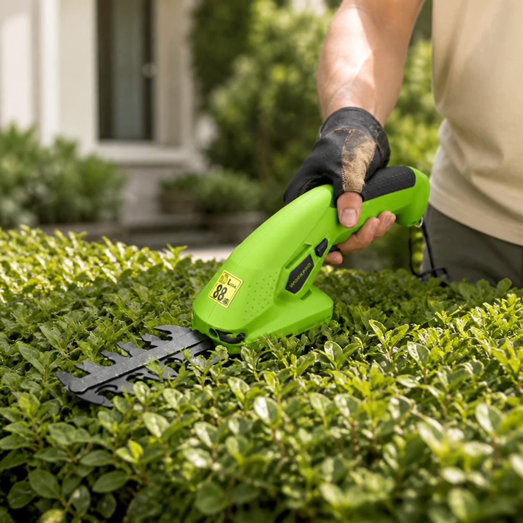 Cordless 2-in-1 Tool-Free Hedge Trimmer & Grass Shears