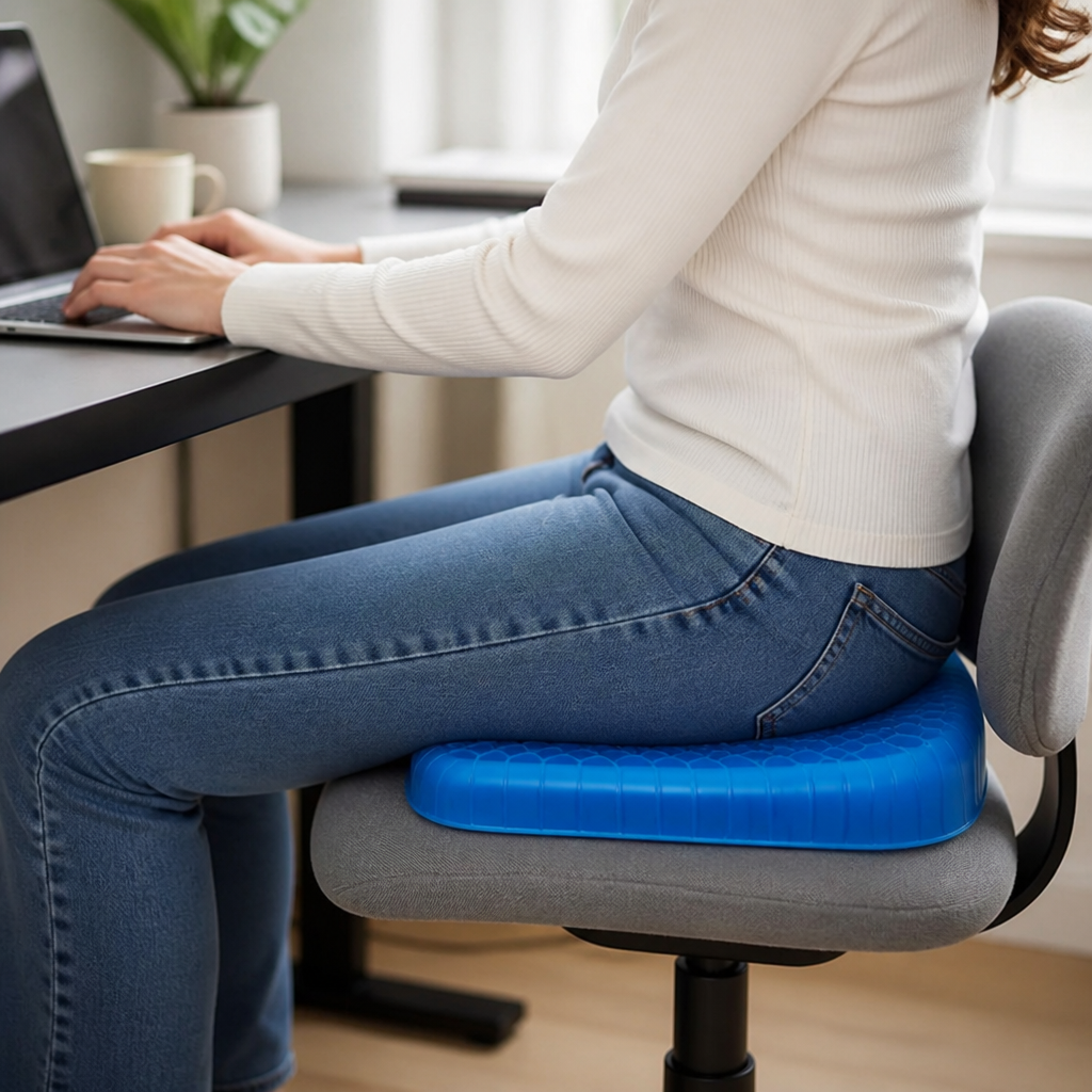 Orthopedic Gel Tailbone Support Seat Cushion (Removable Cover)