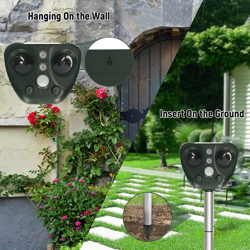Motion-Activated Solar Bird Deterrent – Waterproof Ultrasonic Repeller with LED for Gardens and Crops