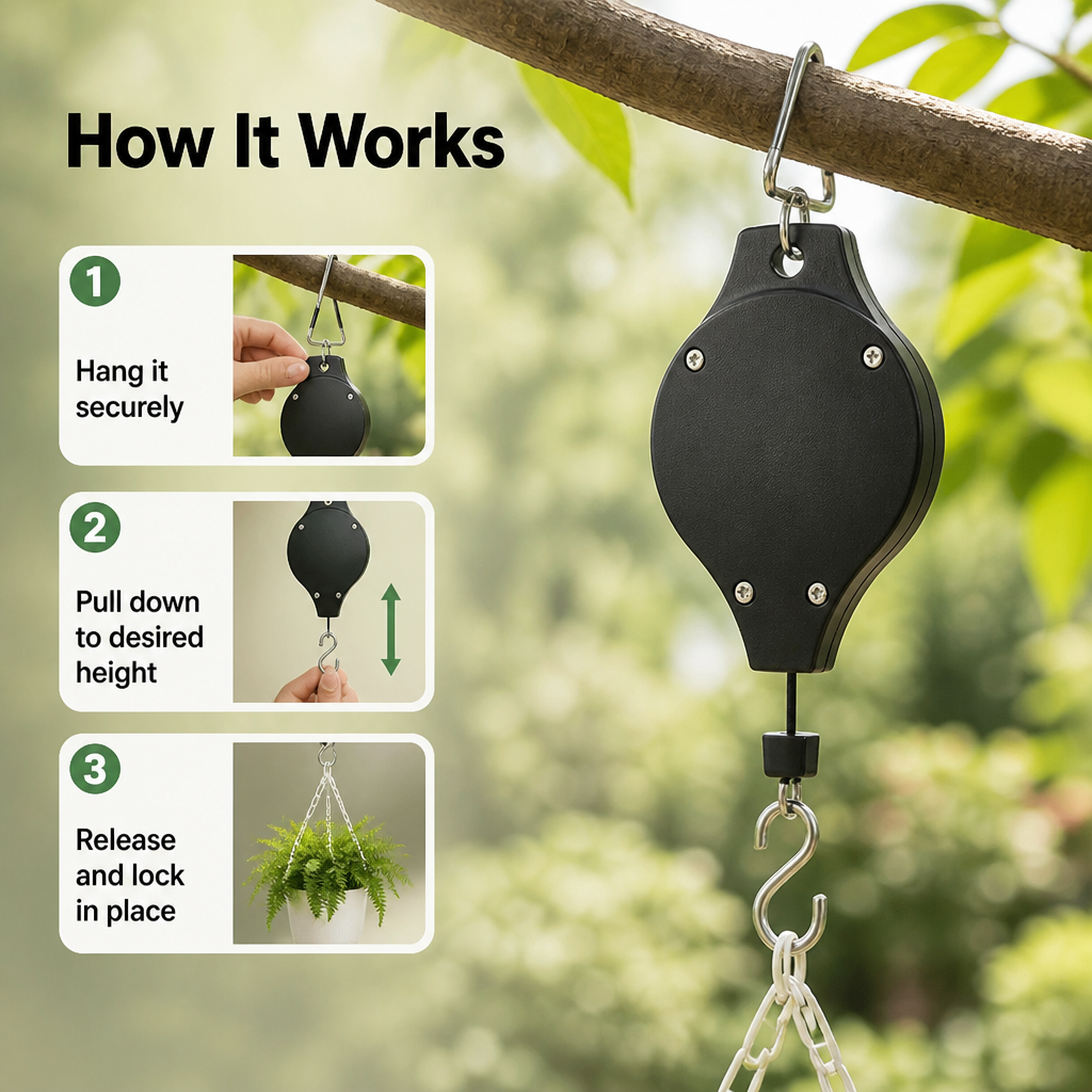 VersaLift™ Adjustable Hook — Instantly Elevate Your Garden’s Beauty and Ease