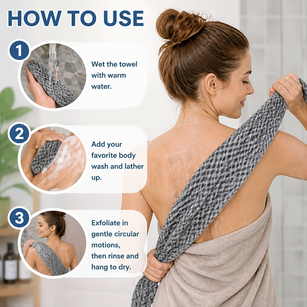 SilverSilk™ Exfoliating Towel — Experience Silky, Clear Skin That Glows with Every Shower