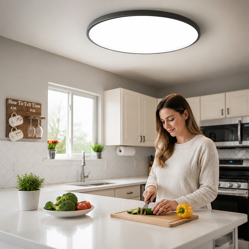 Ultra-Slim Glare-Free LED Flush Mount Ceiling Light