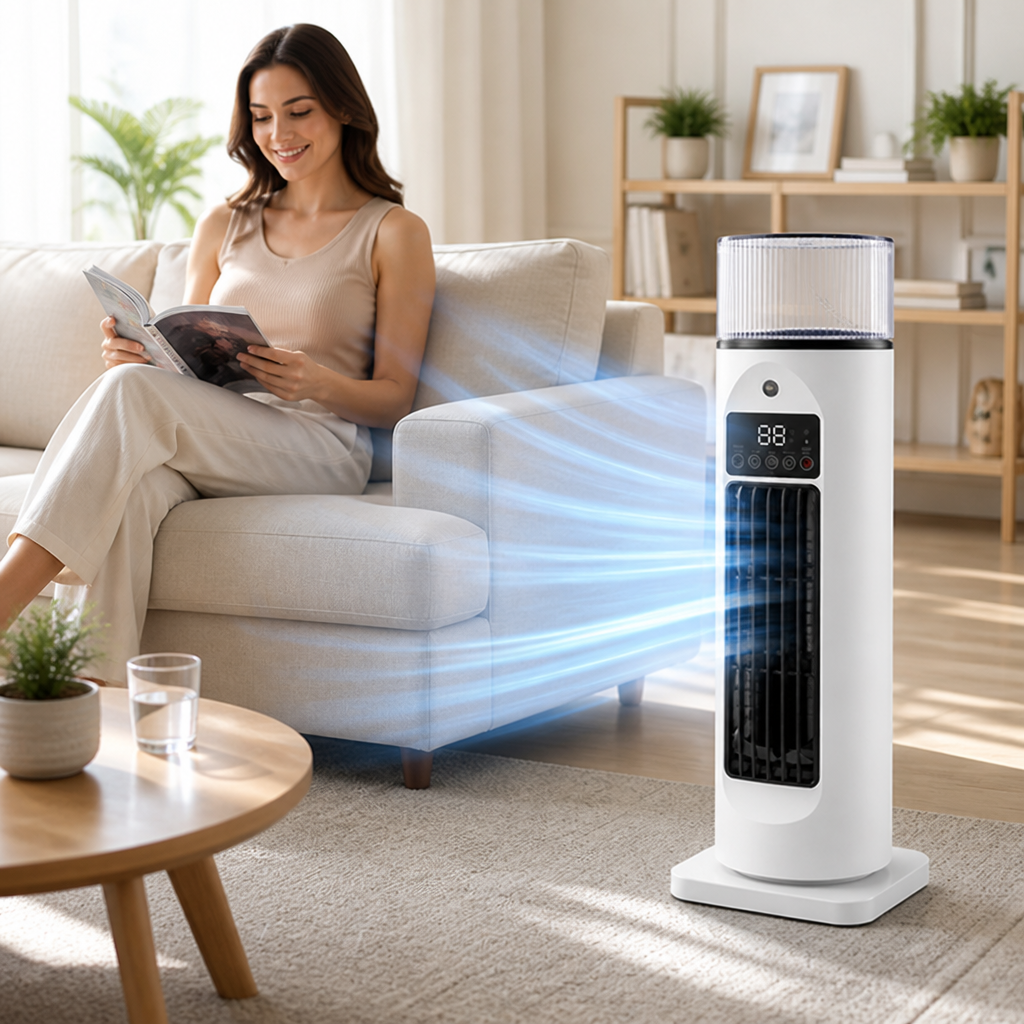 Portable 4-in-1 Remote & Timer Room Cooler