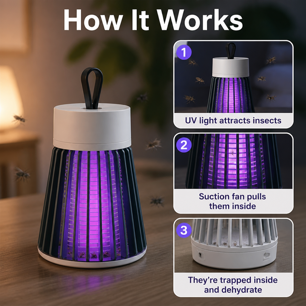 ZephyrGuard™ Mosquito & Fly Trap Lamp — Silent, Chemical-Free Protection for Peaceful, Bite-Free Living