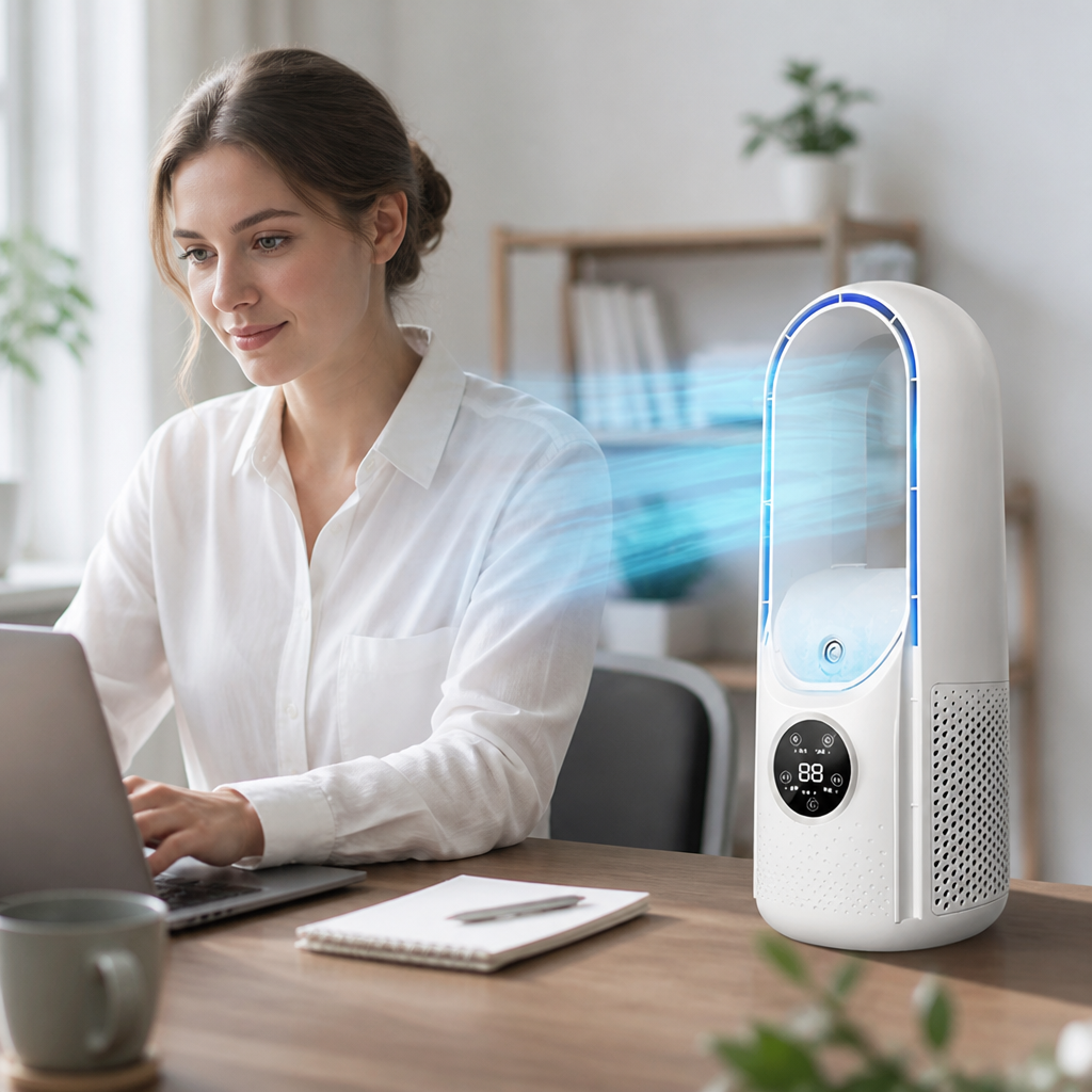 Bladeless Compact & Quiet Desk Air Cooler