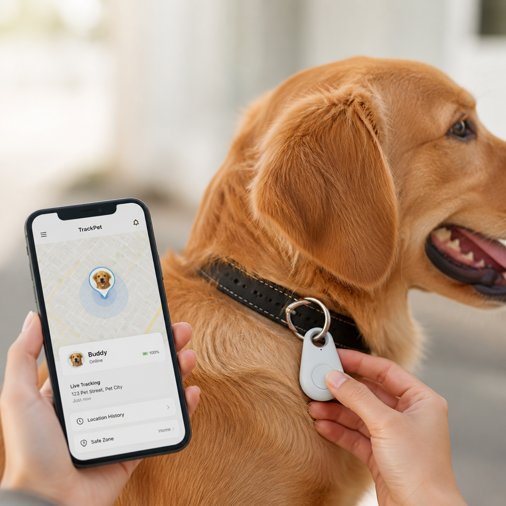 Real-Time GPS Compact & Lightweight Pet Tracker (App-Enabled)