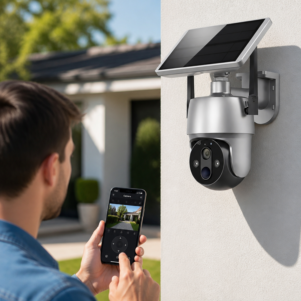 Solar-Powered 1080P HD Night Vision Outdoor Security Camera (IP66 Weather-Resistant)