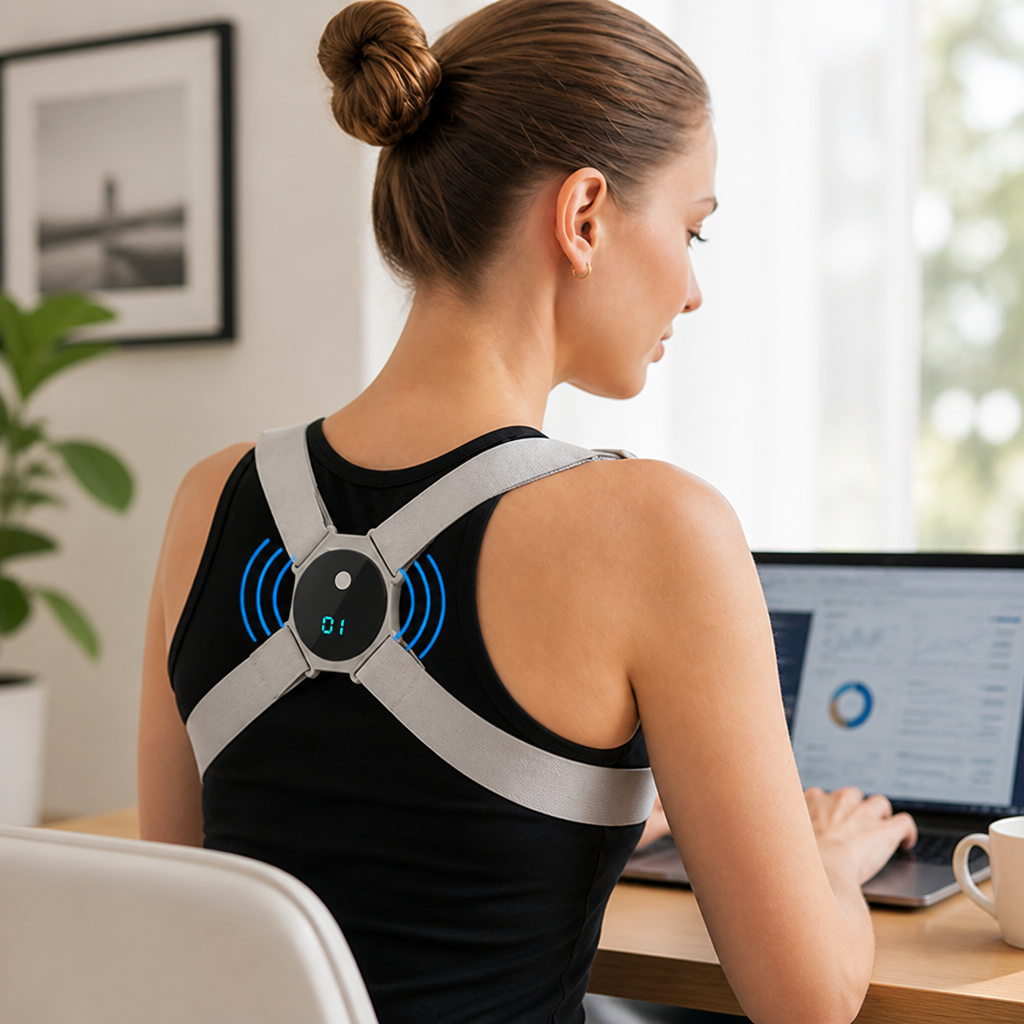 EMS Angle-Sensor Vibration Posture Corrector (Adjustable Straps)
