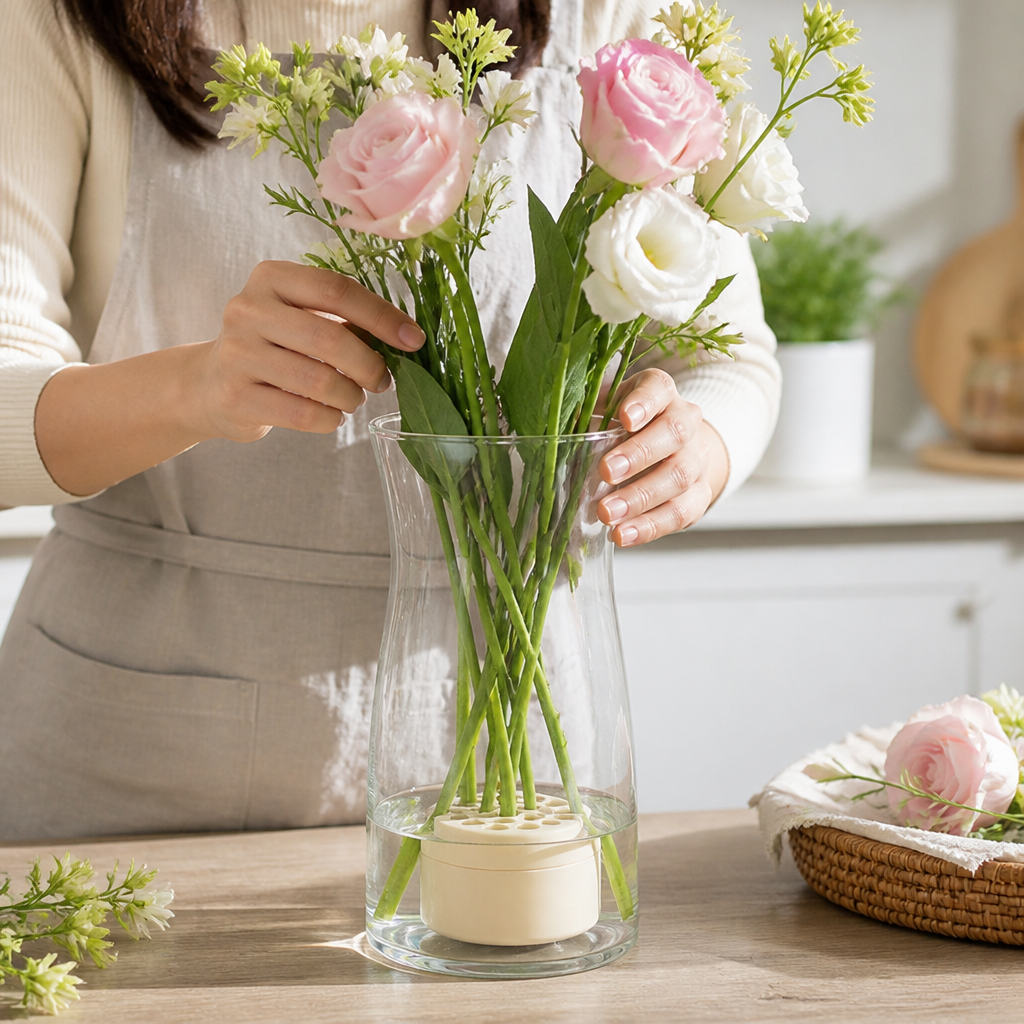 Stable Spiral Multi-Channel Flower Stem Holder (Set of 2)
