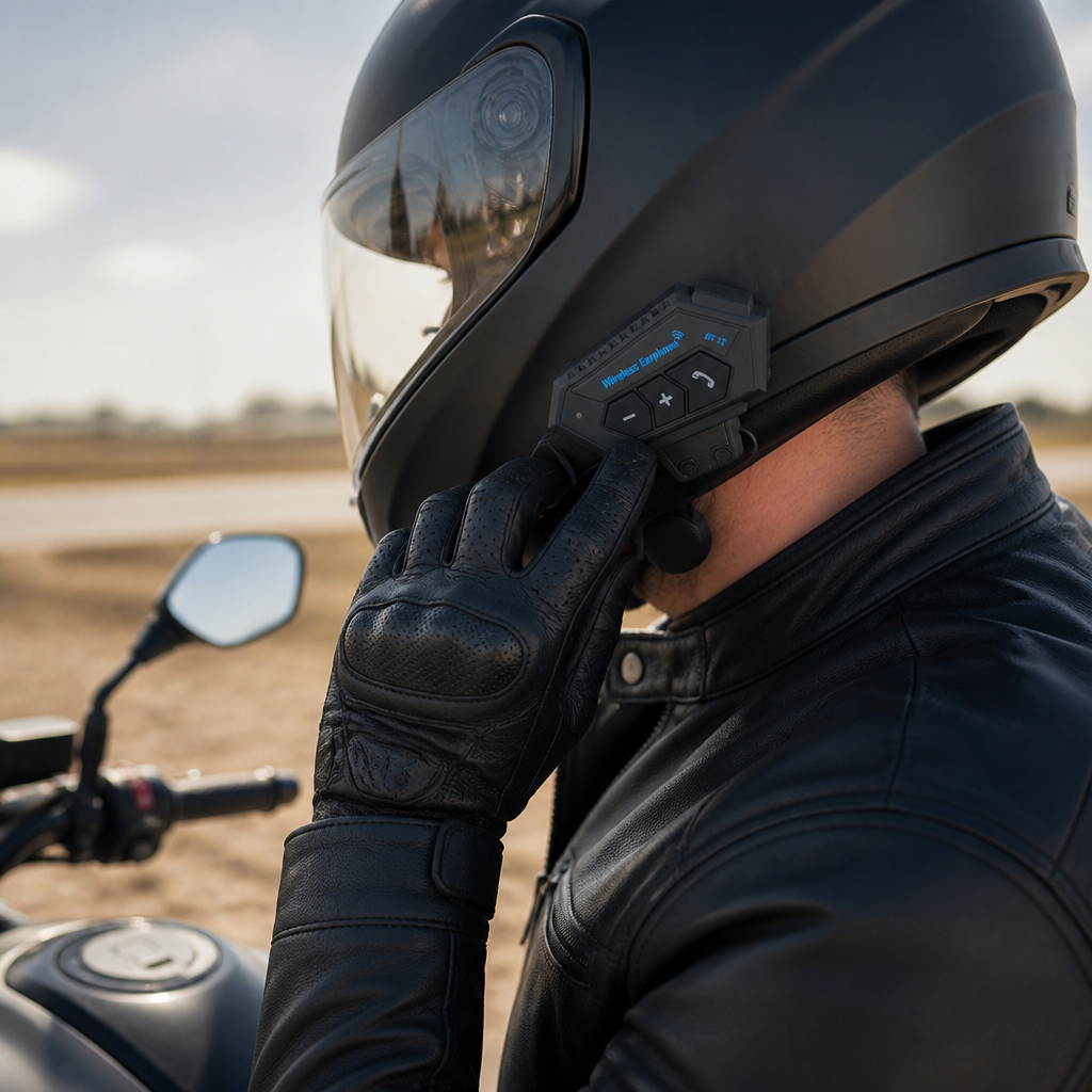Active Noise-Cancelling Bluetooth Motorcycle Helmet Headset (32-Hour Battery)