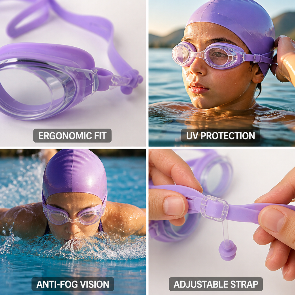Ergonomic Anti-Fog UV Swimming Goggles