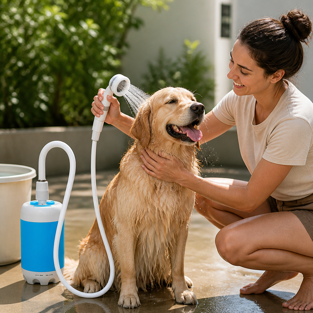 Adjustable Spray Battery-Powered & USB-Rechargeable Outdoor Shower