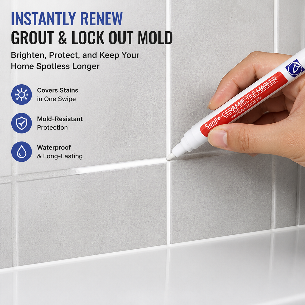 PureSeal™ Grout Renewal Pen — Instantly Revive Grout and Lock Out Mold for a Spotless, Proud Home