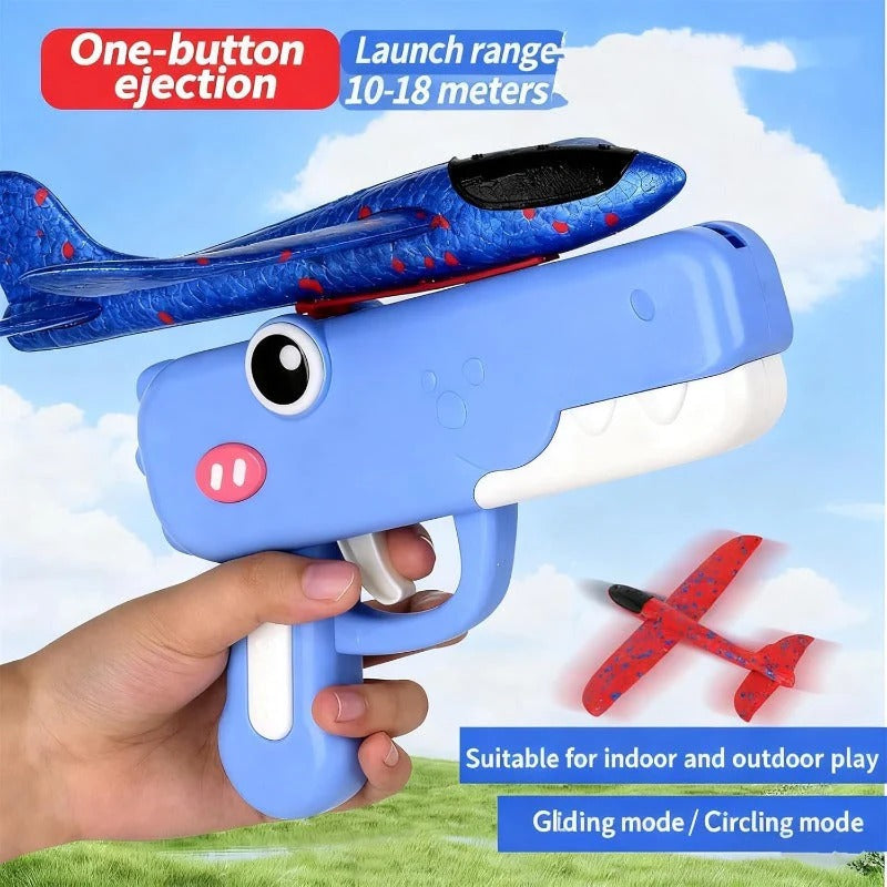 Foam Plane Launcher Featuring Dinosaur Design