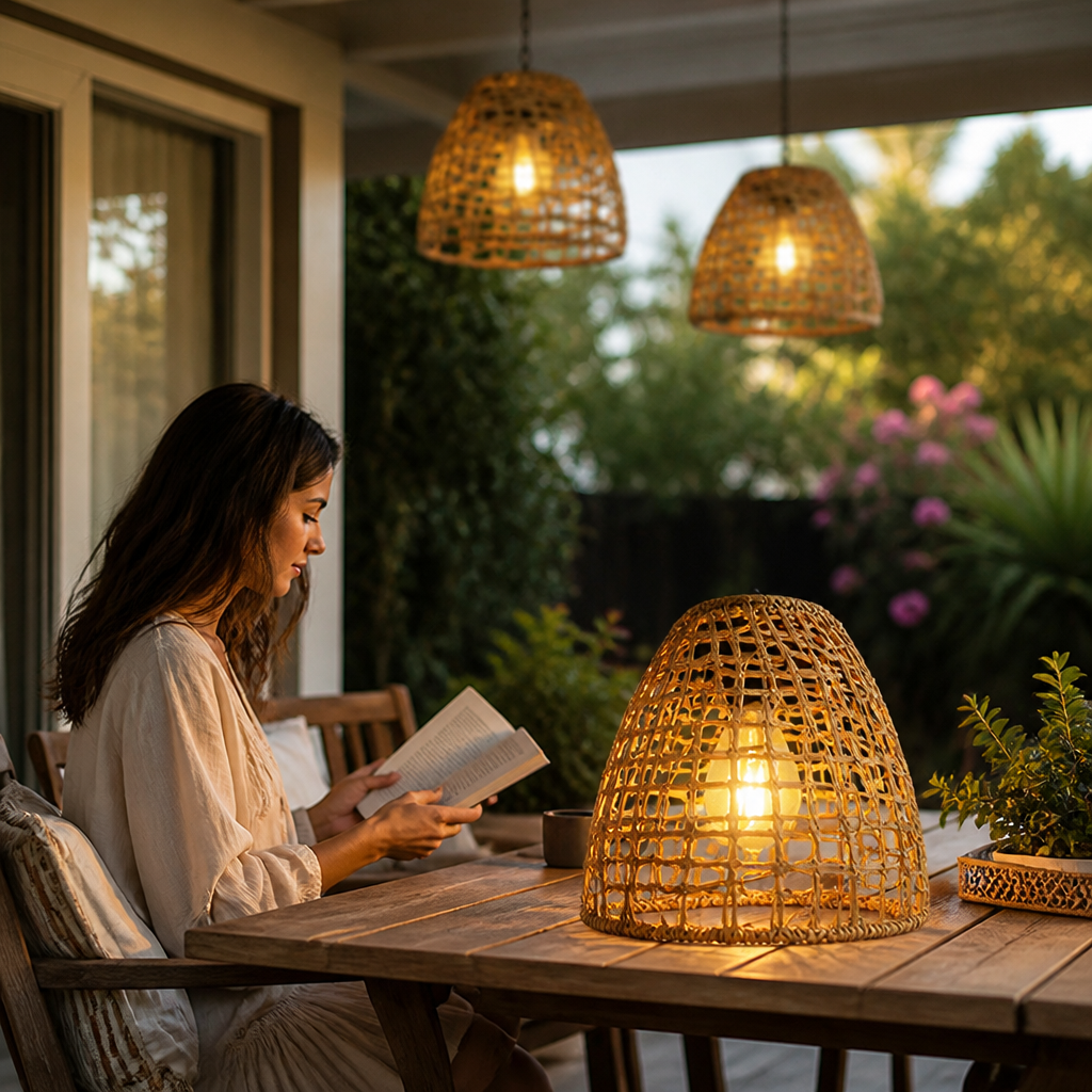 Solar Weatherproof Handwoven Rattan Lantern (Hanging Or Standing)