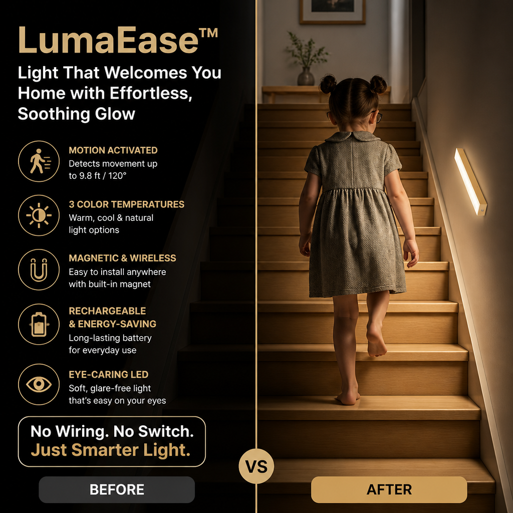 LumaEase™ — Light That Welcomes You Home with Effortless, Soothing Glow