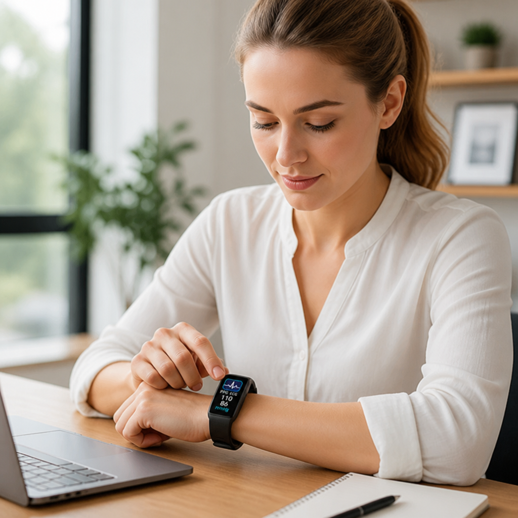 ECG & Blood Pressure Smartwatch (IP67 Water-Resistant)