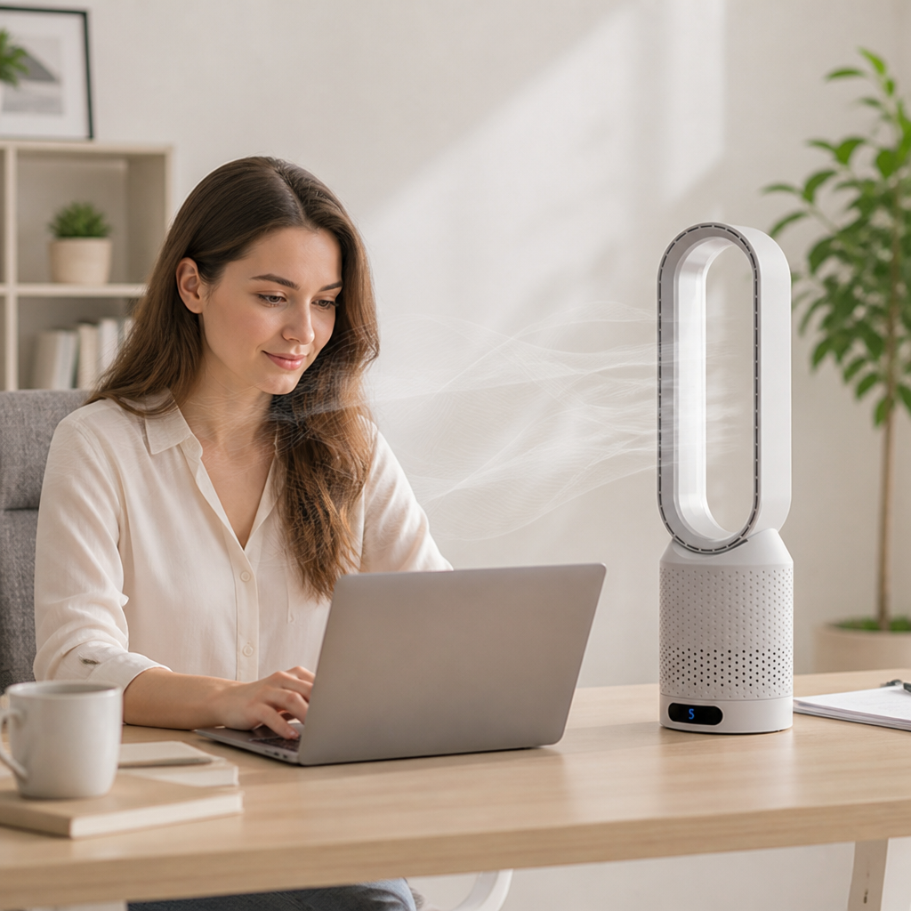 Bladeless Whisper-Quiet 3-in-1 Tower Fan