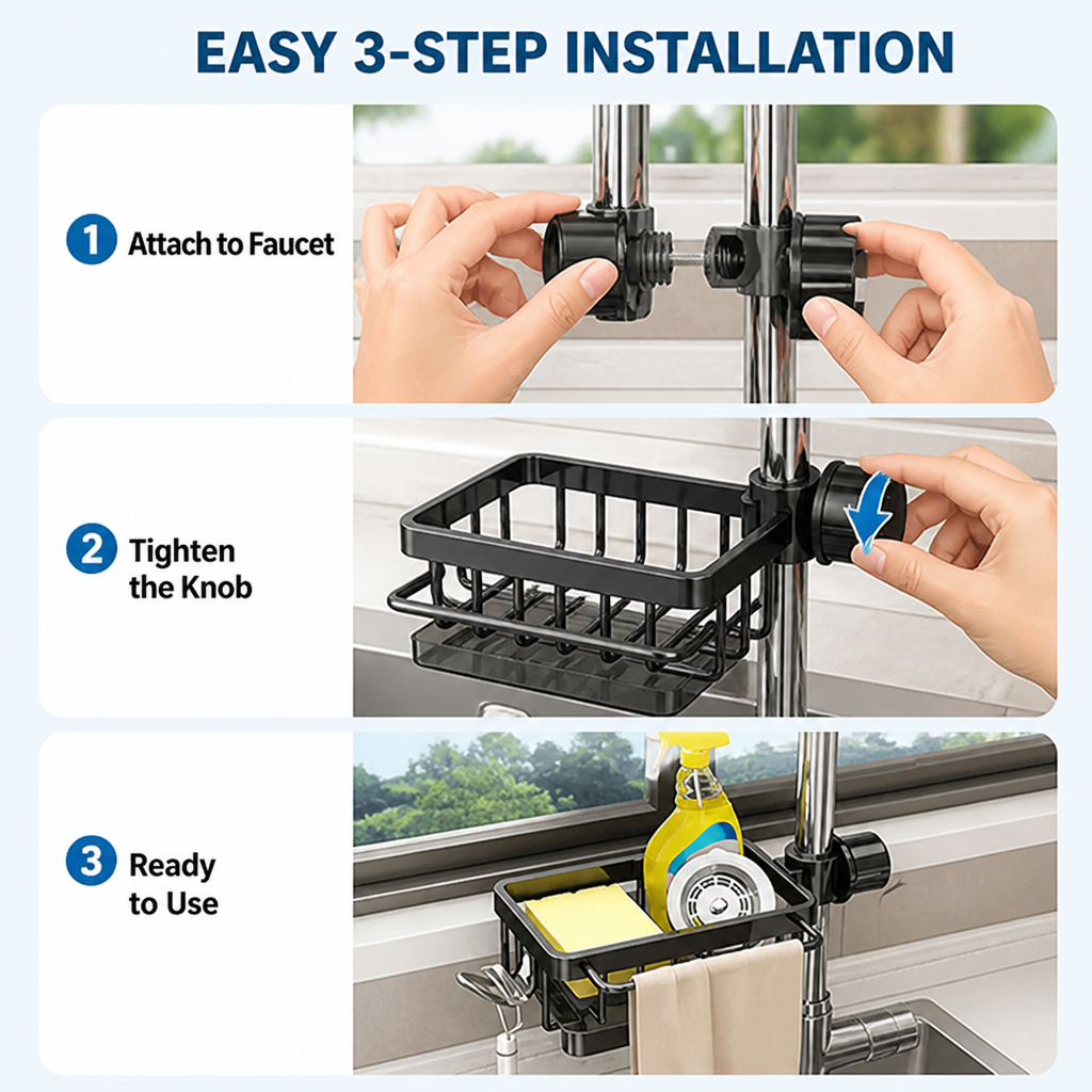 AquaNest™ — Transform Your Sink into a Dry, Clutter-Free Sanctuary Instantly