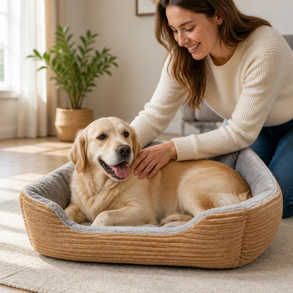 Plush Non-Slip Washable Dog Bed