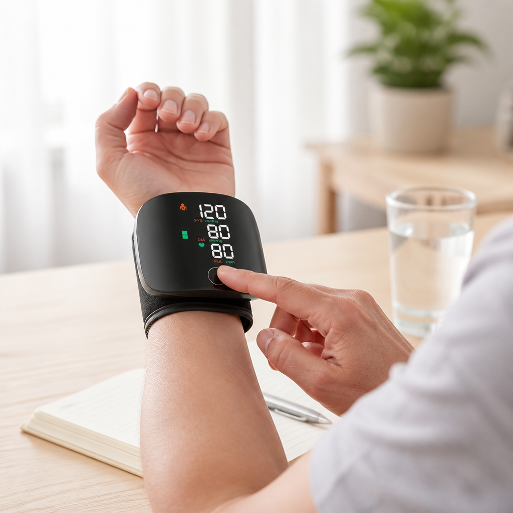 Backlit LED & Voice-Guided Rechargeable Wrist Blood Pressure Monitor (2-User Memory)