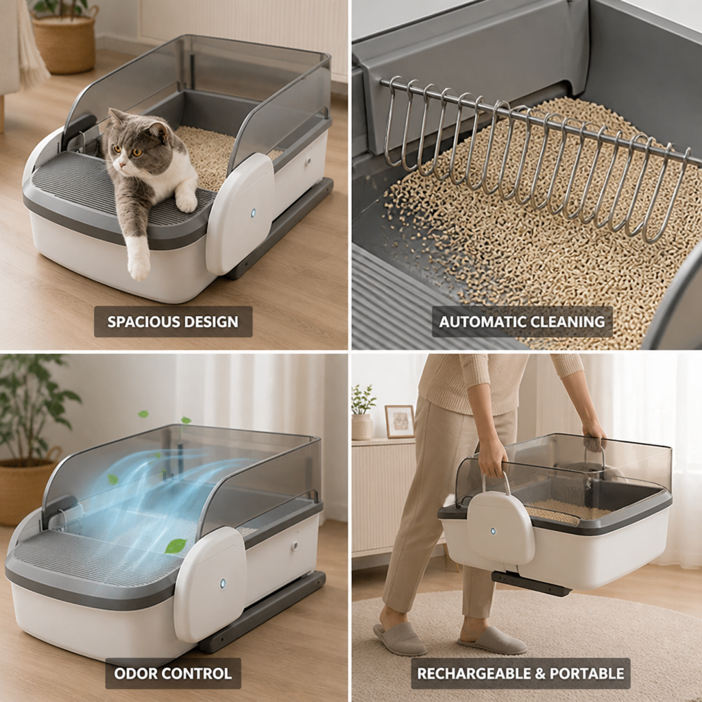 Automatic Self-Cleaning & Rechargeable Litter Box (Large-Capacity)