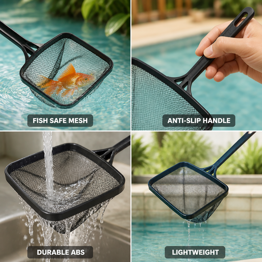 Fine Mesh Anti-Slip Handle Pool & Aquarium Net (35 cm)