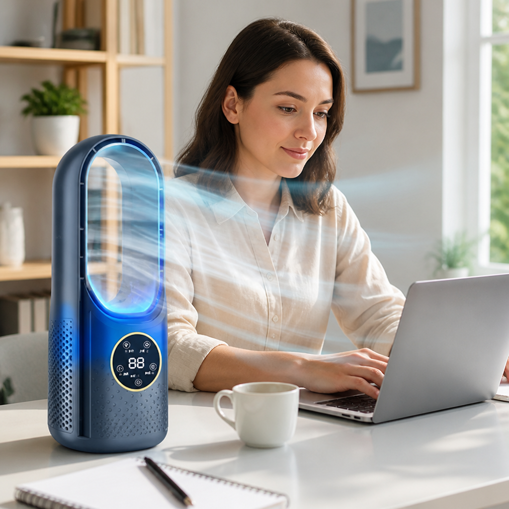 Bladeless Portable Whisper-Quiet Air Cooling Fan