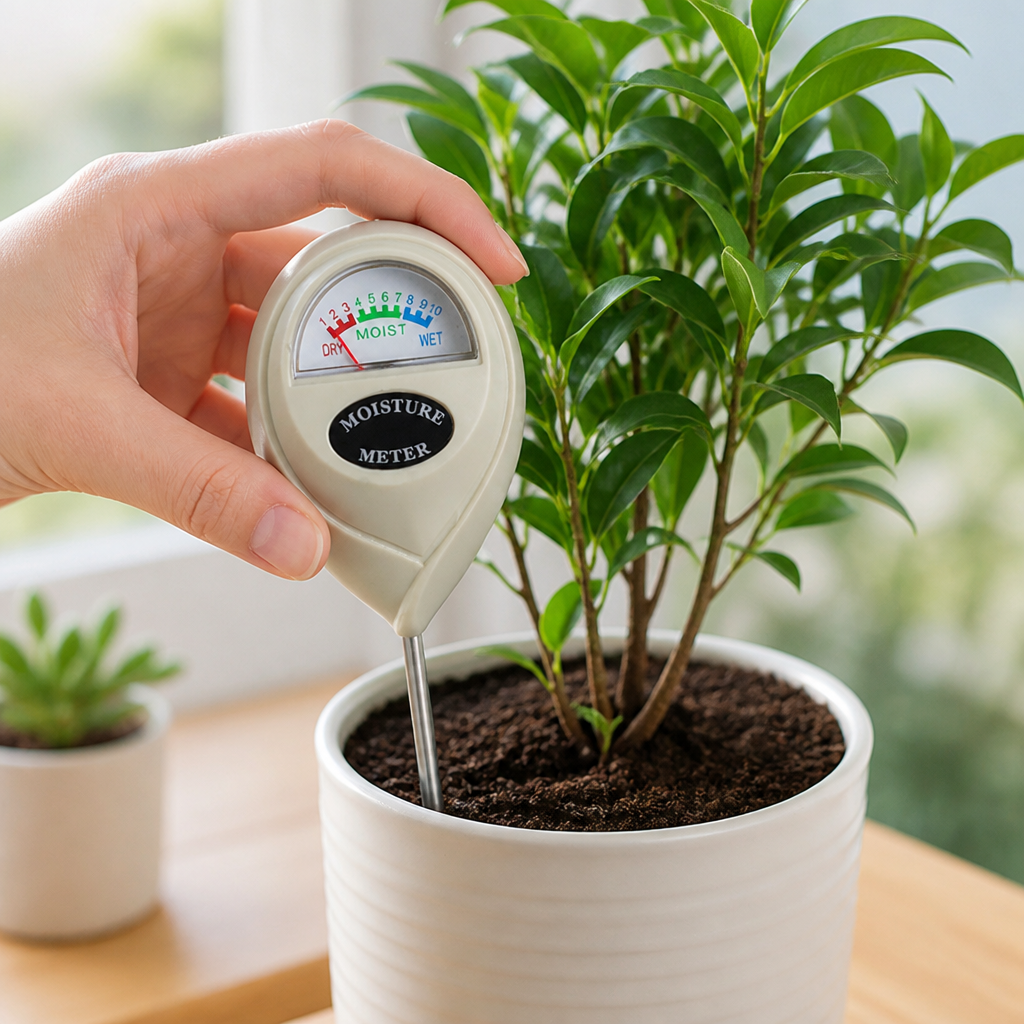 Battery-Free 1–10 Color Soil Moisture Meter (Stainless Steel Probe)