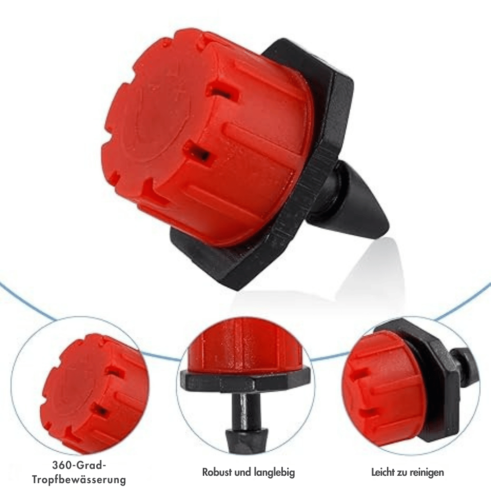 Set of 4 Adjustable Drip Irrigation Connectors for 4mm and 7mm Hoses