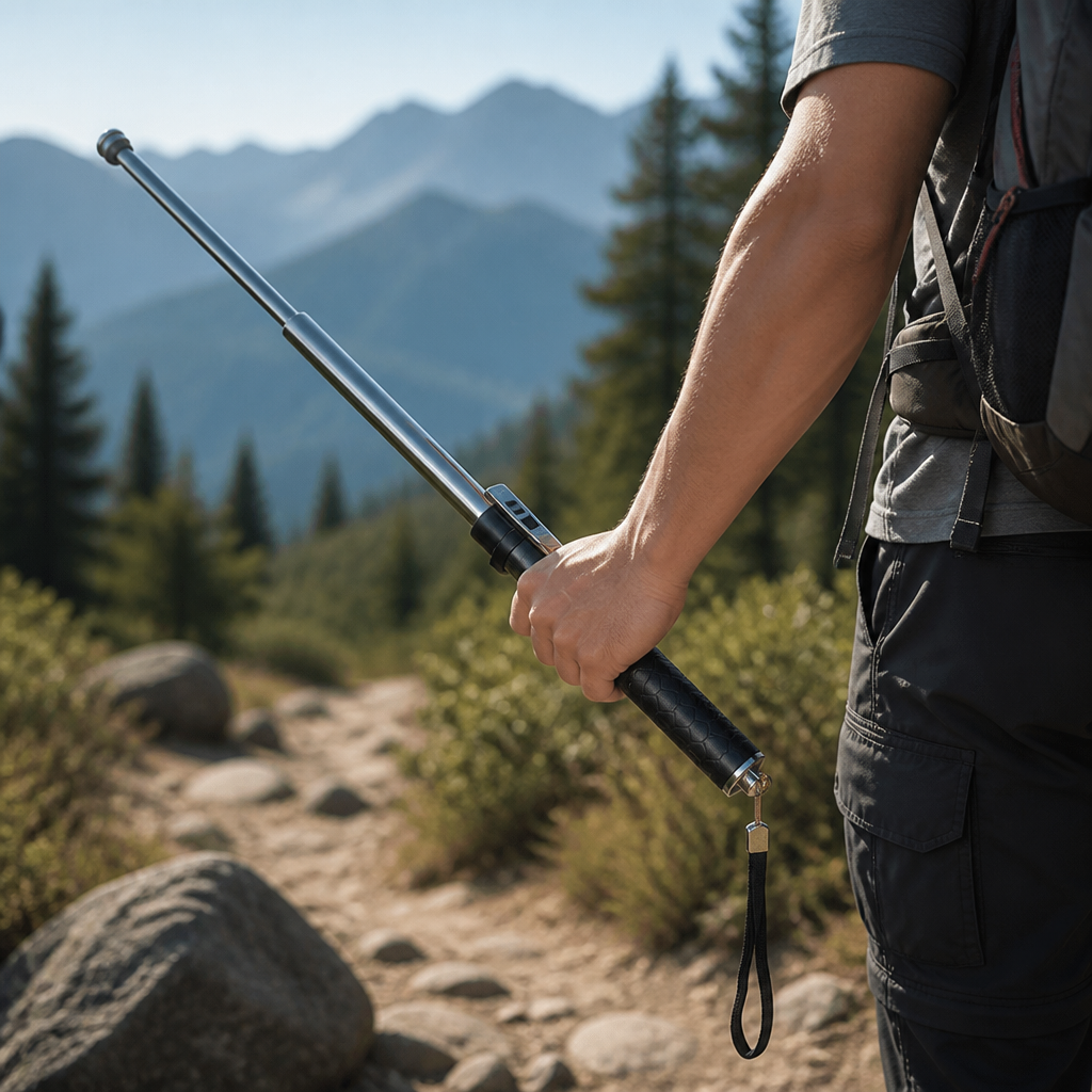Auto-Unfold Aluminum Self-Defense Trekking Pole