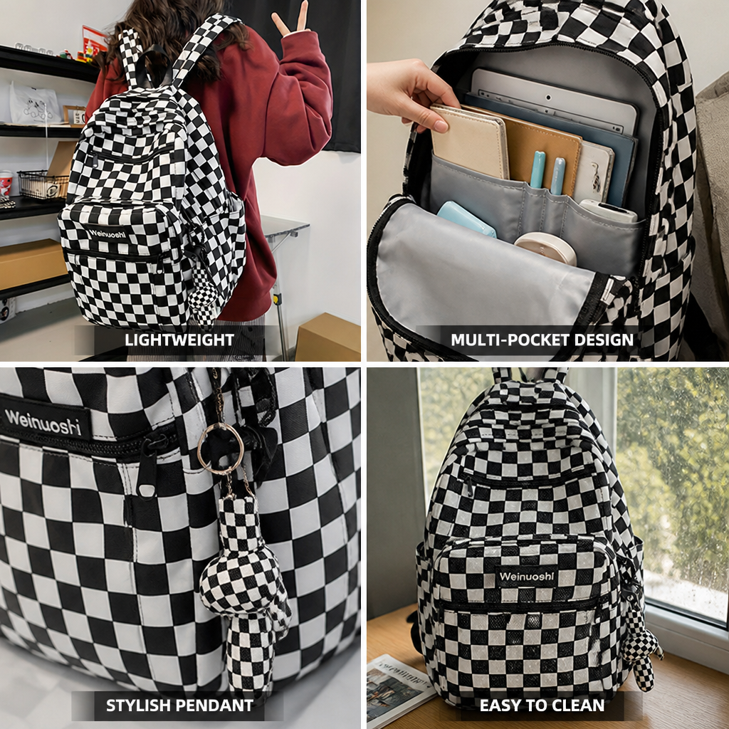 Lightweight Multi-Pocket Backpack (Pendant Detail)