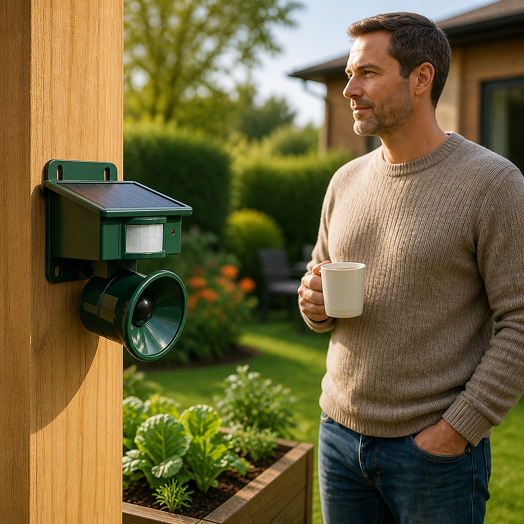 Solar-Powered PIR Motion Animal-Friendly Bird Deterrent