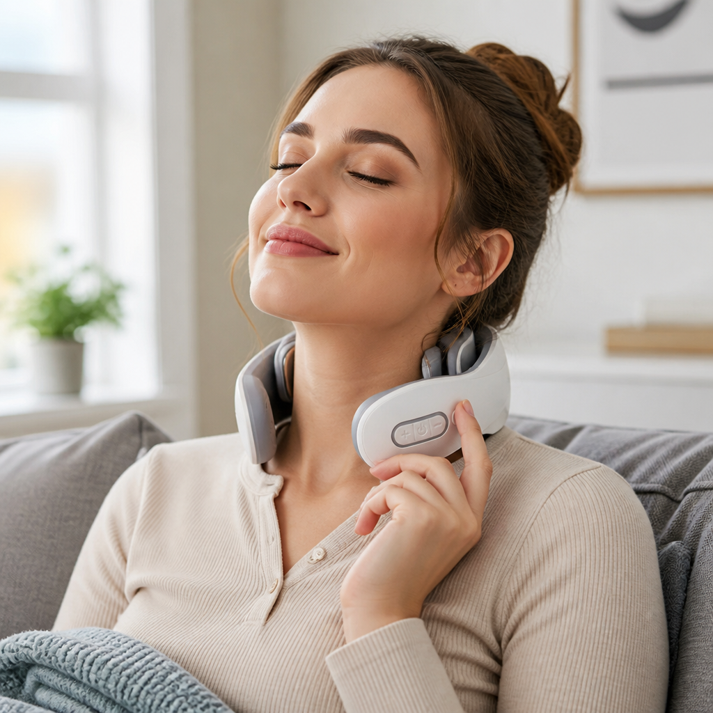Heat & Vibration Rechargeable Neck & Shoulder Massager (6 Modes)