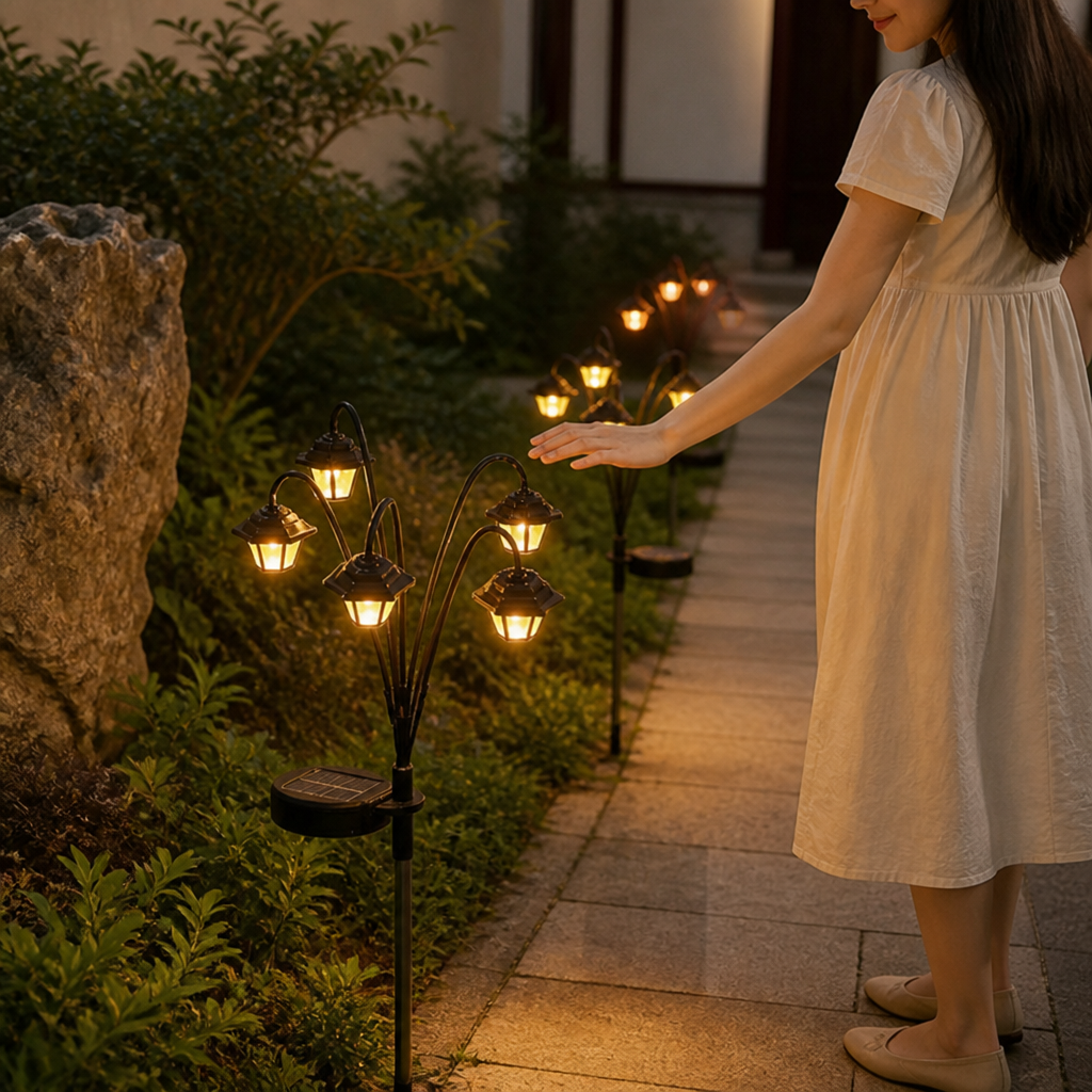 Solar-Powered Vintage Warm LED Hanging Lantern