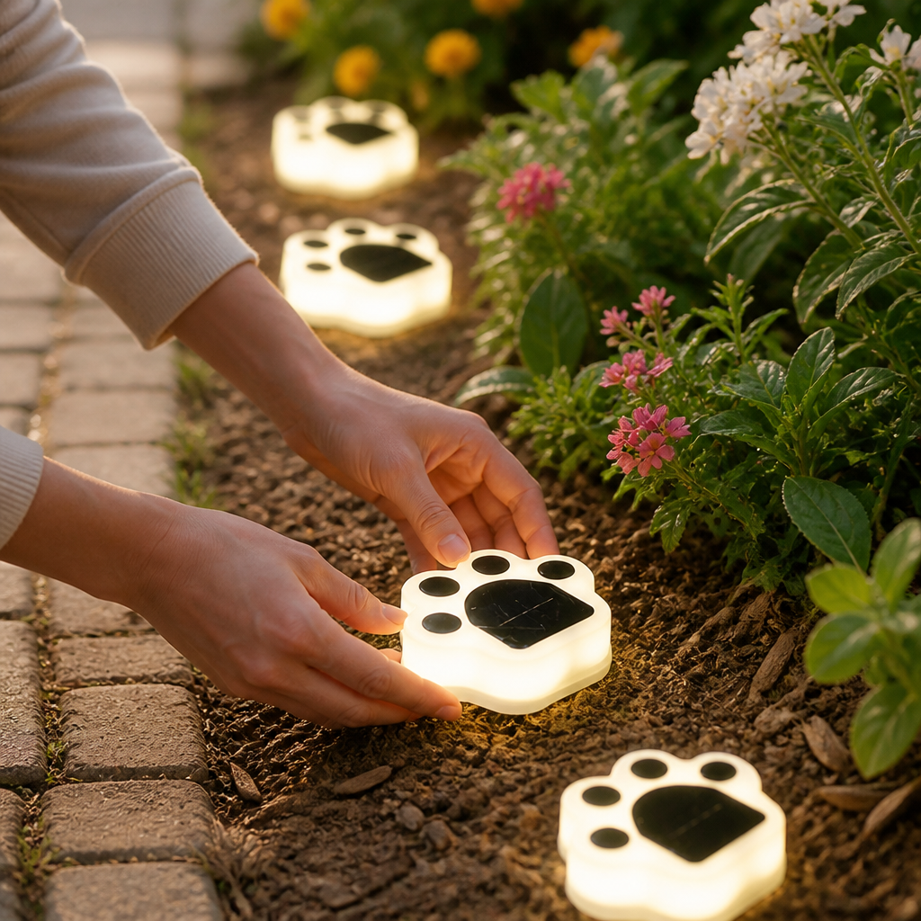 Solar Automatic Paw-Shaped Garden Path Light